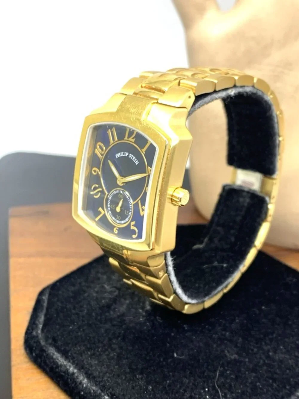 Philip Stein Signature Women's Watch Quartz Blue Dial Gold Stainless Steel 28mm